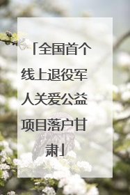 全国首个线上退役军人关爱公益项目落户甘肃