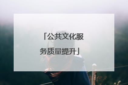 公共文化服务质量提升