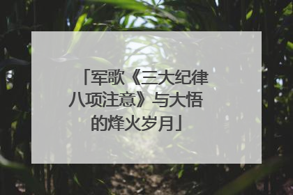 军歌《三大纪律八项注意》与大悟的烽火岁月