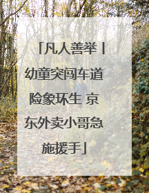 凡人善举丨幼童突闯车道险象环生 京东外卖小哥急施援手
