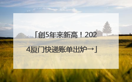 创5年来新高！2024厦门快递账单出炉→
