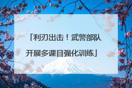 利刃出击！武警部队开展多课目强化训练