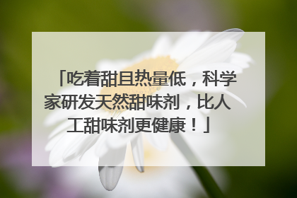 吃着甜且热量低，科学家研发天然甜味剂，比人工甜味剂更健康！
