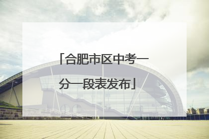 合肥市区中考一分一段表发布