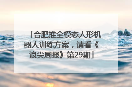 合肥推全模态人形机器人训练方案，请看《浪尖周报》第29期