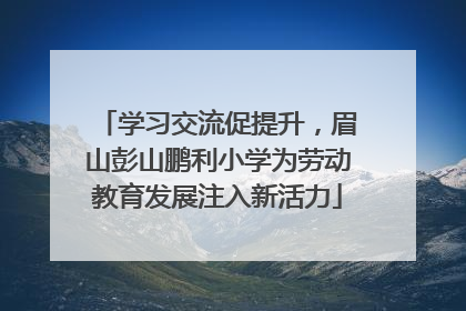 学习交流促提升，眉山彭山鹏利小学为劳动教育发展注入新活力