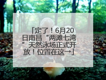 定了！6月20日南昌“两滩七湾”天然泳场正式开放！位置在这→