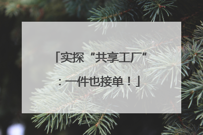 实探“共享工厂”：一件也接单！