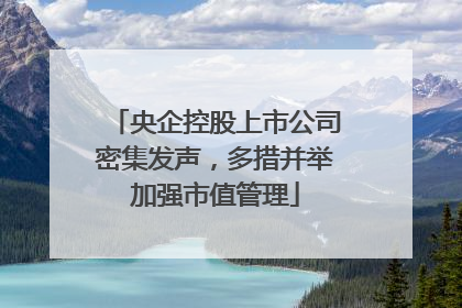 央企控股上市公司密集发声，多措并举加强市值管理
