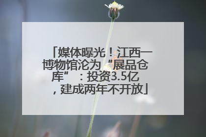 媒体曝光！江西一博物馆沦为“展品仓库”：投资3.5亿，建成两年不开放