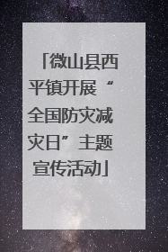 微山县西平镇开展“全国防灾减灾日”主题宣传活动