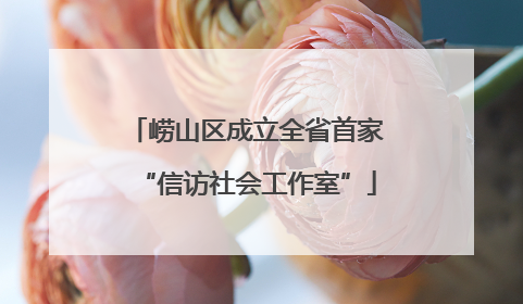 崂山区成立全省首家“信访社会工作室”