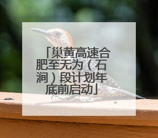 巢黄高速合肥至无为（石涧）段计划年底前启动