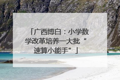 广西博白：小学数学改革培养一大批“速算小能手”