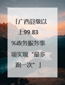 广西县级以上99.83%政务服务事项实现“最多跑一次”