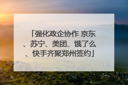 强化政企协作 京东、苏宁、美团、饿了么、快手齐聚郑州签约