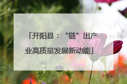 开阳县：“链”出产业高质量发展新动能