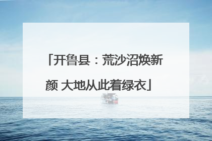 开鲁县：荒沙沼焕新颜 大地从此着绿衣