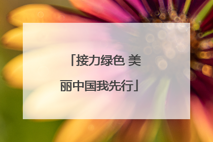 接力绿色 美丽中国我先行