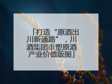 打造“原酒出川新通路”，川酒集团重塑原酒产业价值版图