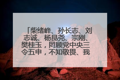 柴绪峰、孙长志、刘志诚、杨昆尧、宗刚、樊桂玉，罔顾党中央三令五申，不知敬畏、我行我素、肆意妄为！