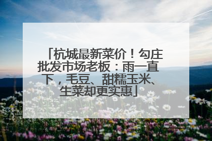 杭城最新菜价！勾庄批发市场老板：雨一直下，毛豆、甜糯玉米、生菜却更实惠