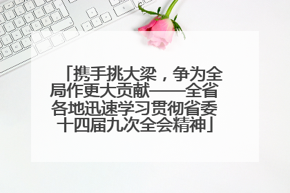 携手挑大梁，争为全局作更大贡献——全省各地迅速学习贯彻省委十四届九次全会精神