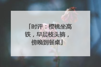 时评：樱桃坐高铁，早晨枝头摘，傍晚到餐桌