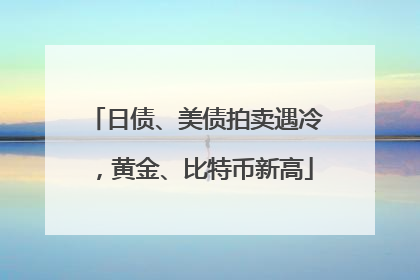 日债、美债拍卖遇冷，黄金、比特币新高
