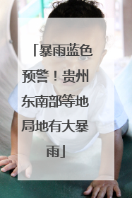 暴雨蓝色预警！贵州东南部等地局地有大暴雨