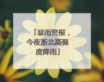暴雨警报，今夜浙北高强度降雨
