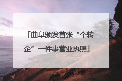 曲阜颁发首张“个转企”一件事营业执照