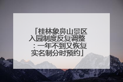 桂林象鼻山景区入园制度反复调整：一年不到又恢复实名制分时预约