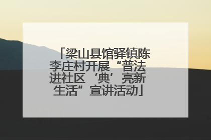 梁山县馆驿镇陈李庄村开展“普法进社区‘典’亮新生活”宣讲活动