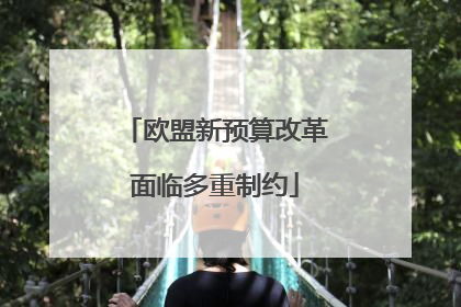 欧盟新预算改革面临多重制约