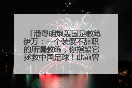 潘粤明炮轰国足教练伊万：一个装傻不辞职的所谓教练，你指望它拯救中国足球！此前曾多次发文评价国足
