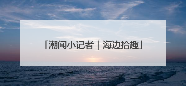 潮闻小记者｜海边拾趣