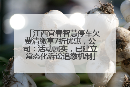 江西宜春智慧停车欠费清缴享7折优惠，公司：活动属实，已建立常态化诉讼追缴机制