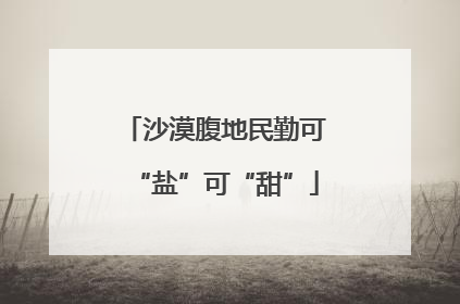 沙漠腹地民勤可“盐”可“甜”