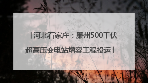 河北石家庄：廉州500千伏超高压变电站增容工程投运