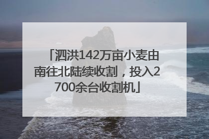 泗洪142万亩小麦由南往北陆续收割，投入2700余台收割机