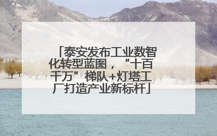 泰安发布工业数智化转型蓝图，“十百千万”梯队+灯塔工厂打造产业新标杆