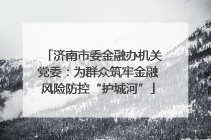 济南市委金融办机关党委：为群众筑牢金融风险防控“护城河”
