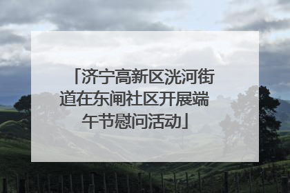 济宁高新区洸河街道在东闸社区开展端午节慰问活动