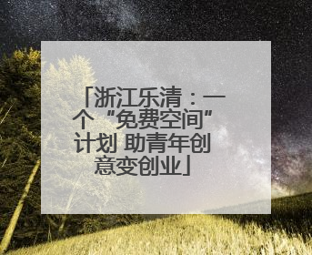 浙江乐清：一个“免费空间”计划 助青年创意变创业