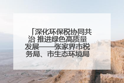 深化环保税协同共治 推进绿色高质量发展——张家界市税务局、市生态环境局签署合作备忘录