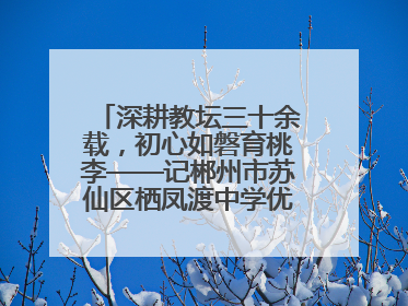 深耕教坛三十余载，初心如磐育桃李——记郴州市苏仙区栖凤渡中学优秀教师黄辉华