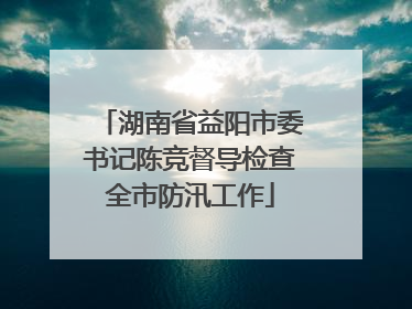 湖南省益阳市委书记陈竞督导检查全市防汛工作