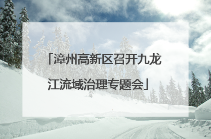 漳州高新区召开九龙江流域治理专题会