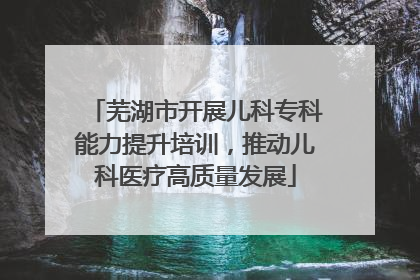 芜湖市开展儿科专科能力提升培训，推动儿科医疗高质量发展